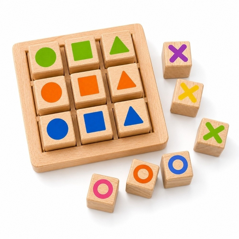 Board Game For 5 Players - Taşınabilir Ahşap Tic Tac Toe Oyunu,