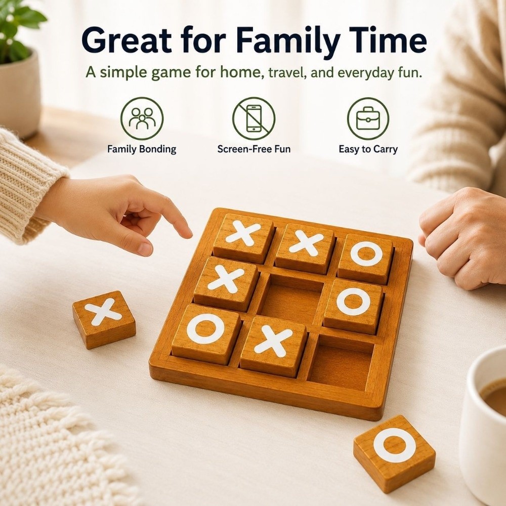 Taşınabilir Ahşap Tic Tac Toe  - Board Game For 5 Players incelemesi ve fiyatı