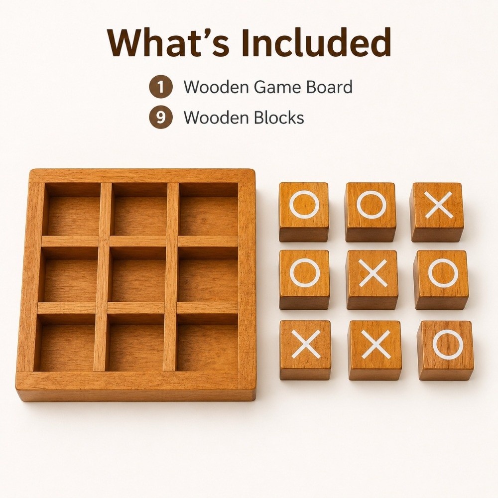 Taşınabilir Ahşap Tic Tac Toe  - Board Game For 5 Players incelemesi ve fiyatı